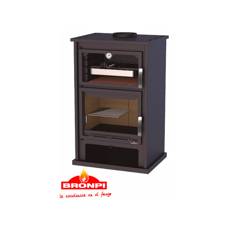 poele a bois avec four bronpi suiza inox 14 kw 1