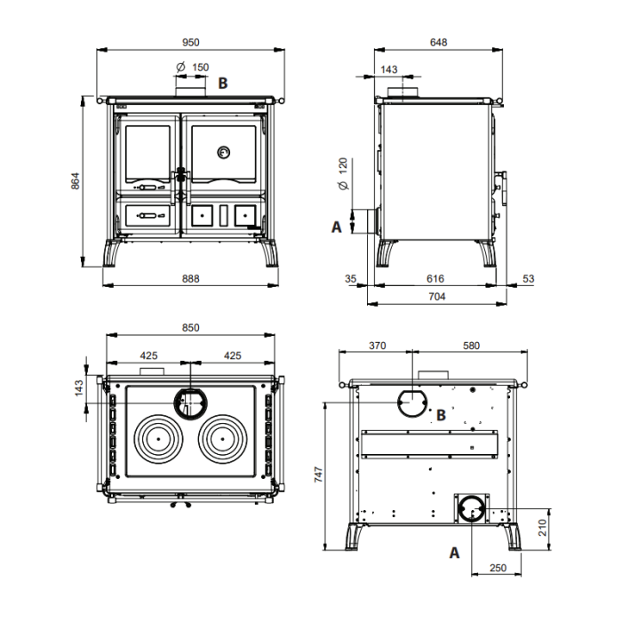 cuisiniere a bois gardenia 50 steel (1)